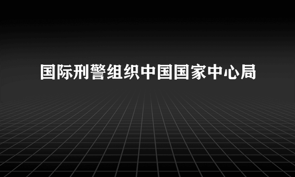 国际刑警组织中国国家中心局