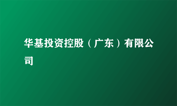 华基投资控股（广东）有限公司