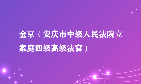 金京（安庆市中级人民法院立案庭四级高级法官）