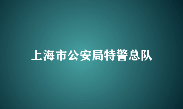 上海市公安局特警总队