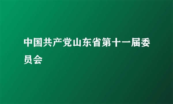 中国共产党山东省第十一届委员会