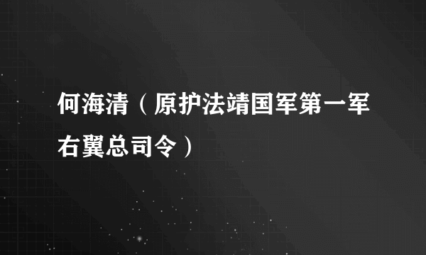 何海清（原护法靖国军第一军右翼总司令）