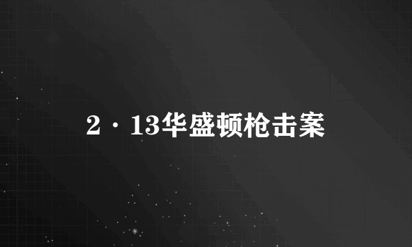 2·13华盛顿枪击案