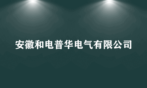 安徽和电普华电气有限公司