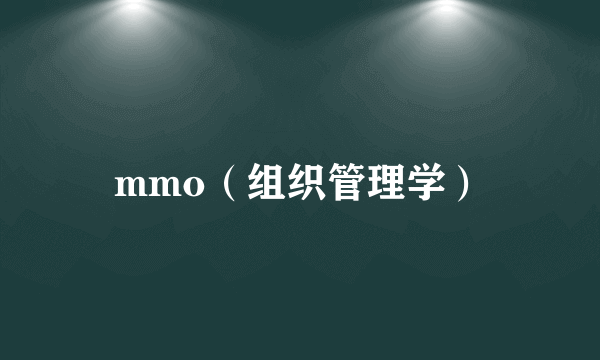 mmo（组织管理学）