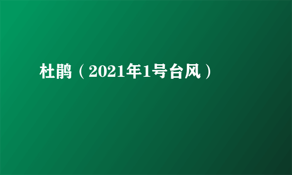 杜鹃（2021年1号台风）