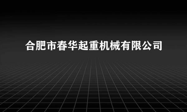 合肥市春华起重机械有限公司