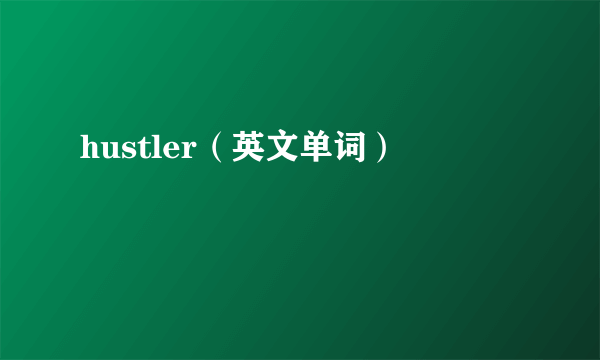 hustler（英文单词）