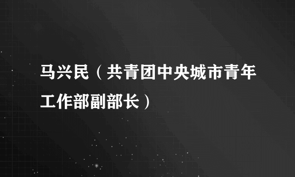 马兴民（共青团中央城市青年工作部副部长）