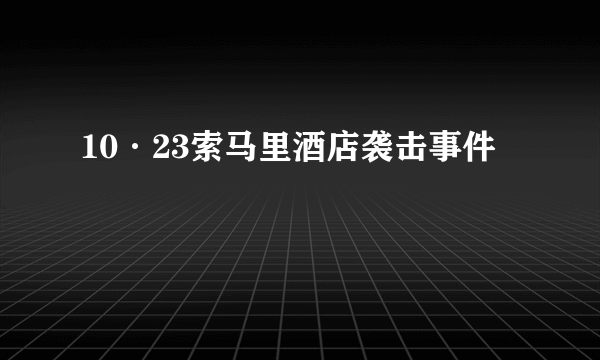 10·23索马里酒店袭击事件