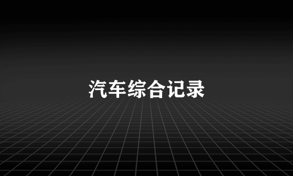 汽车综合记录