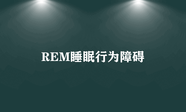 REM睡眠行为障碍