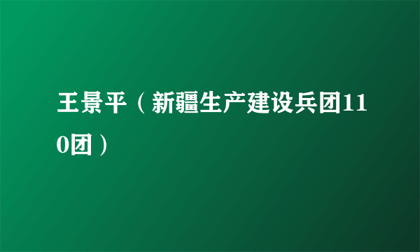 王景平（新疆生产建设兵团110团）