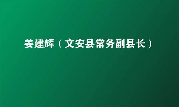 姜建辉（文安县常务副县长）