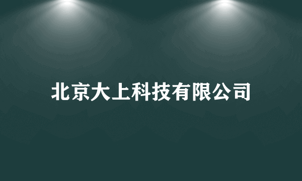 北京大上科技有限公司