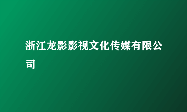 浙江龙影影视文化传媒有限公司