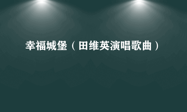 幸福城堡（田维英演唱歌曲）