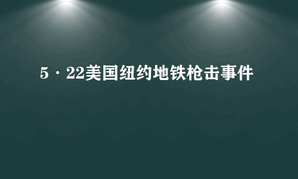 5·22美国纽约地铁枪击事件