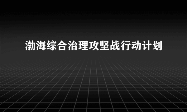 渤海综合治理攻坚战行动计划