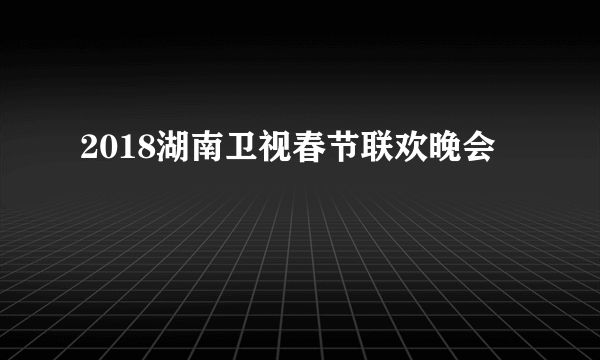 2018湖南卫视春节联欢晚会