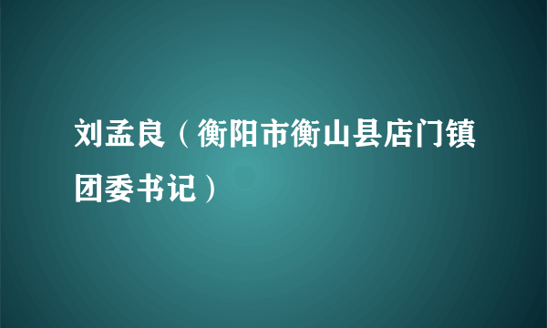 刘孟良（衡阳市衡山县店门镇团委书记）