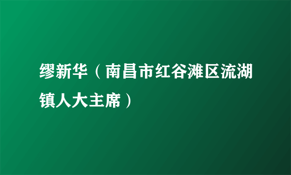 缪新华（南昌市红谷滩区流湖镇人大主席）