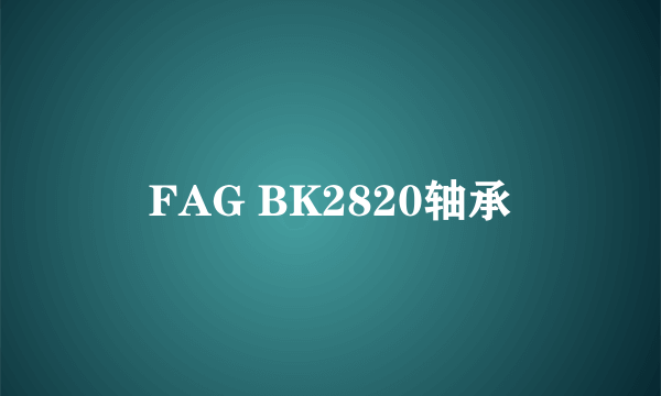 FAG BK2820轴承