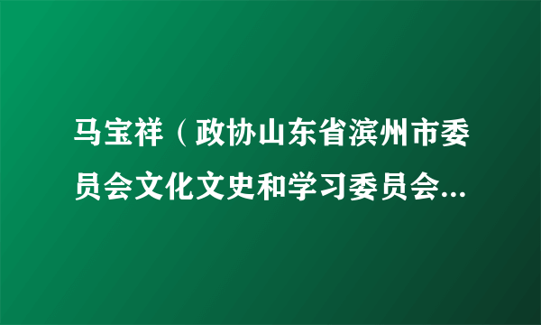 马宝祥（政协山东省滨州市委员会文化文史和学习委员会副主任）