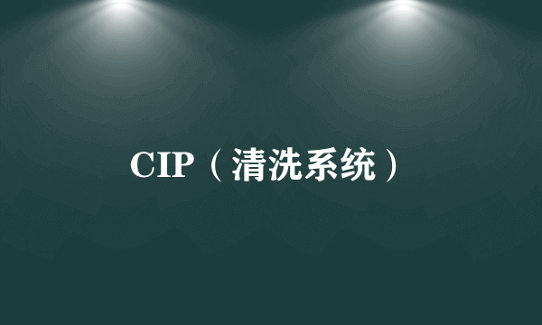 CIP（清洗系统）