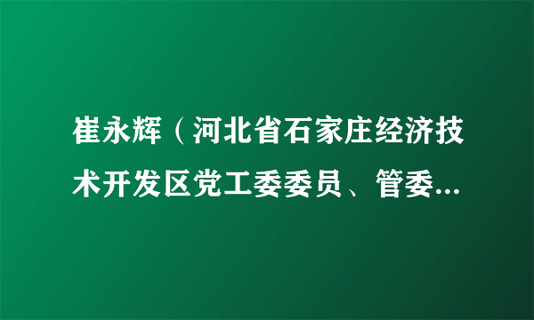 崔永辉（河北省石家庄经济技术开发区党工委委员、管委会副主任）