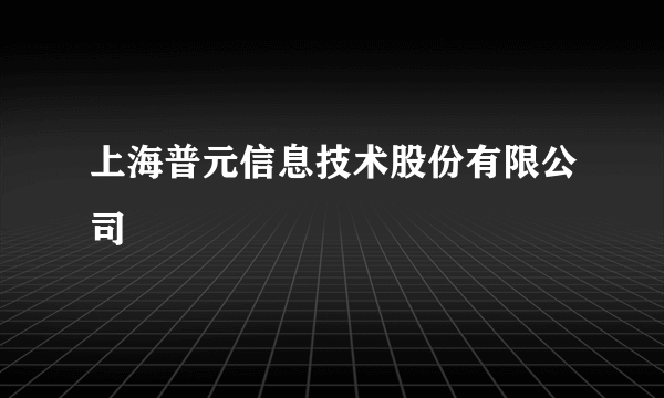 上海普元信息技术股份有限公司