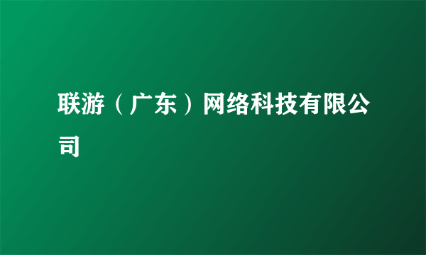 联游（广东）网络科技有限公司