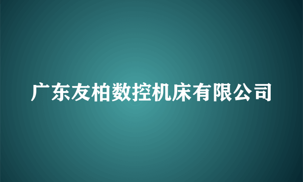 广东友柏数控机床有限公司