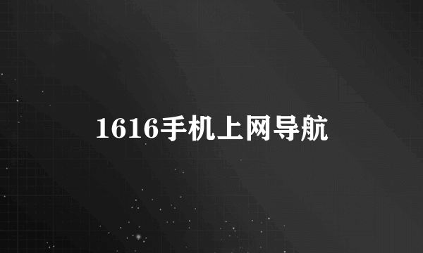 1616手机上网导航