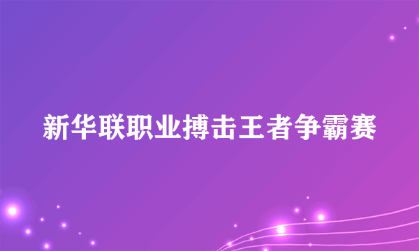 新华联职业搏击王者争霸赛