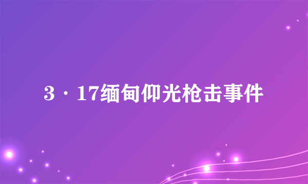 3·17缅甸仰光枪击事件