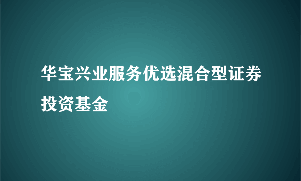 华宝兴业服务优选混合型证券投资基金