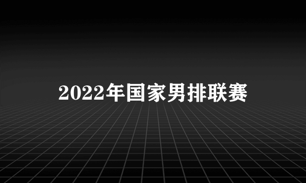 2022年国家男排联赛