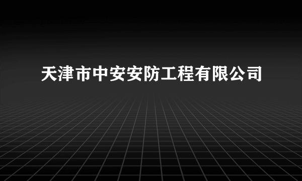 天津市中安安防工程有限公司