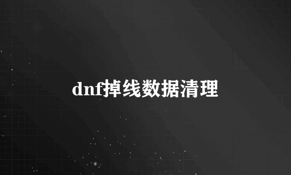 dnf掉线数据清理