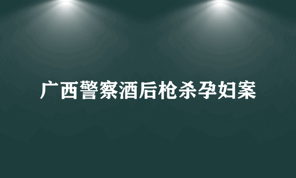 广西警察酒后枪杀孕妇案