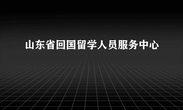 山东省回国留学人员服务中心