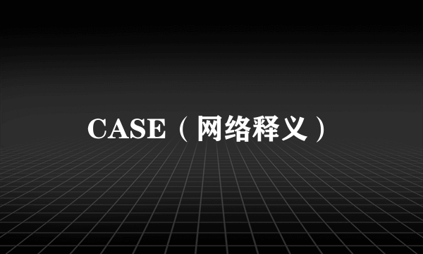 CASE（网络释义）