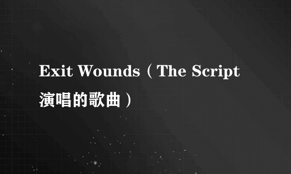 Exit Wounds（The Script演唱的歌曲）