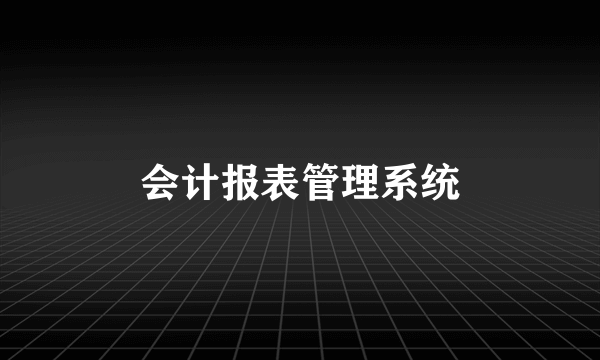 会计报表管理系统