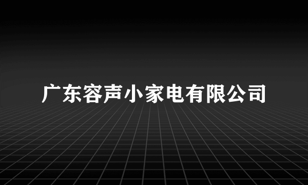 广东容声小家电有限公司