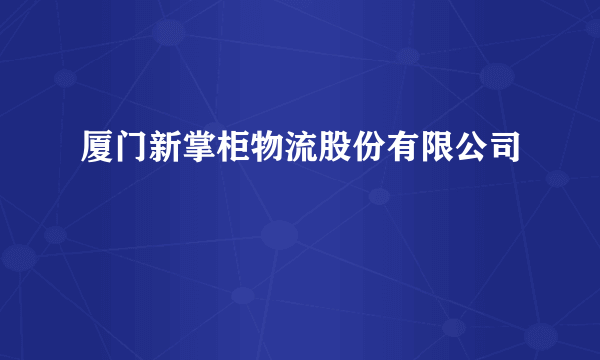 厦门新掌柜物流股份有限公司