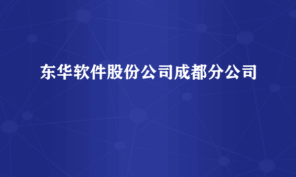 东华软件股份公司成都分公司