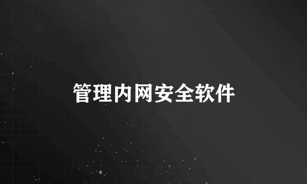 管理内网安全软件