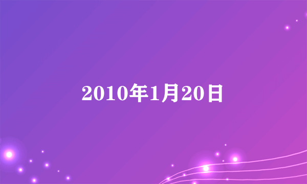 2010年1月20日